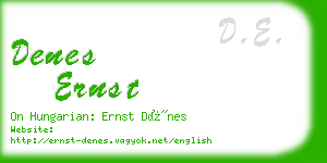 denes ernst business card